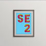 Se2 London Postcode Neon Typography Print, thumbnail 1 of 4