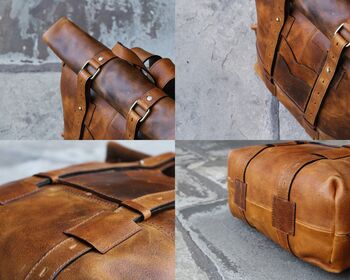 Handmade Personalised Leather Laptop Backpack Mens Gift, 10 of 12