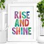 'Rise And Shine' Watercolour Typography Print, thumbnail 1 of 2