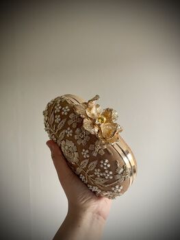 Roselyn Gold Floral Clutch, 5 of 6