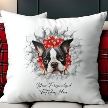 Personalised Christmas Boston Terrier Break Through, 5 of 10