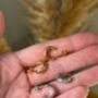 Gold Thick Huggie Hoop Earrings With Stones, thumbnail 6 of 7