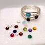 Personalised Mixed Gems Silver Ring, thumbnail 7 of 11