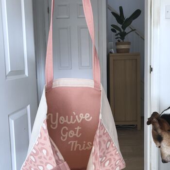 Pink Tote Bag With Motivational Message Inside, 4 of 4
