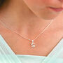 Girl's Silver Daisy Flower Initial Necklace, thumbnail 2 of 8