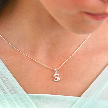 Girl's Silver Daisy Flower Initial Necklace, 2 of 8