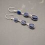 Blue Sapphire Drop Silver Earrings, thumbnail 3 of 8