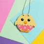 Cute Chick Wood And Acrylic Statement Necklace, thumbnail 2 of 4