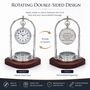 Personalised Chrome 6th Anniversary Desk Clock With Compass, thumbnail 2 of 12