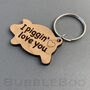 I Piggin Love You Pig Keyring. Can Be Personalised, thumbnail 5 of 7