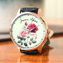 Personalised Wrist Watch With Floral Rose Design, thumbnail 1 of 3