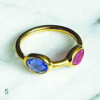 Tara Two Stone Gold Ring, 5 of 9