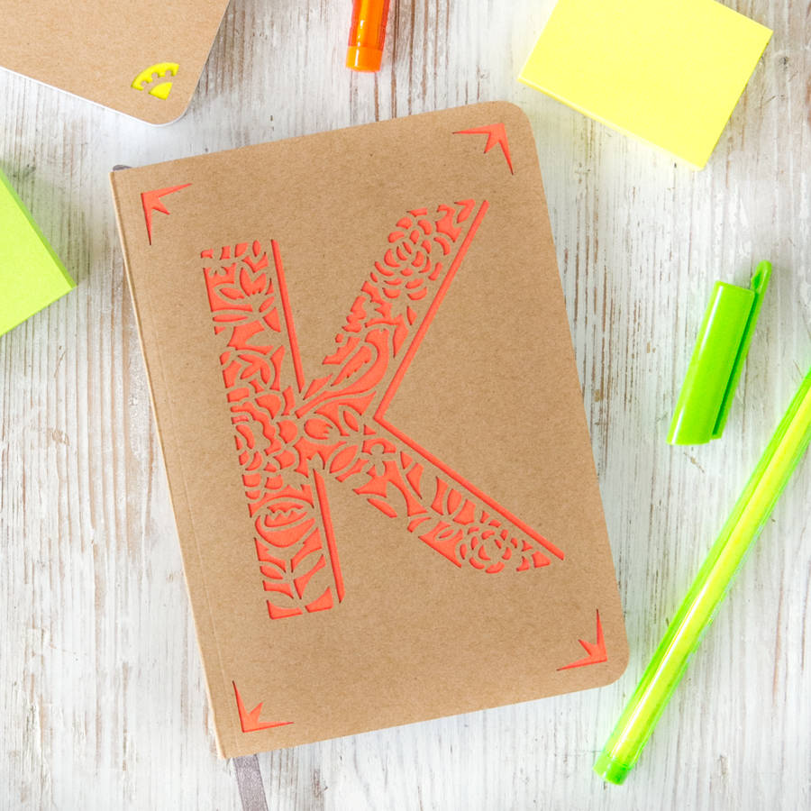 Neon Monogram Notebook By BeGolden