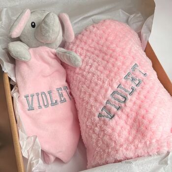 Personalised Baby Blanket And Elephant Comforter, 5 of 11