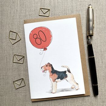 Personalised Wire Haired Fox Terrier Birthday Card, 2 of 4