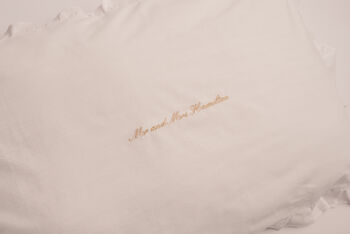 Personalised Embroidered Ruffle Pillow Cover, 2 of 9