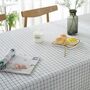 White Plaid Cotton Linen Square Table Cloth, thumbnail 5 of 7