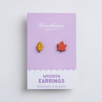 Autumn Leaves Wooden Earrings, 2 of 3
