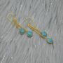 Turquoise Dangle Silver/Gold Earrings, thumbnail 4 of 8