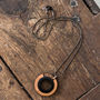Men's Minimal Round Wooden Pendant, thumbnail 2 of 5