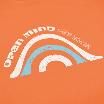 Open Mind Surf Orange Beach T Shirt, 2 of 7