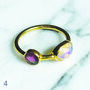 Tara Two Stone Gold Ring, thumbnail 4 of 9