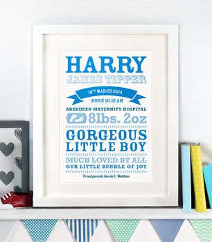 Personalised New Baby Details Print, 5 of 8