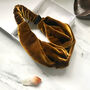 Silk Velvet Hairband In Tigers Eye Gold, thumbnail 2 of 4