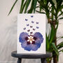 Blue Hibiscus With Butterflies A4 Pressed Flower Print, thumbnail 1 of 2