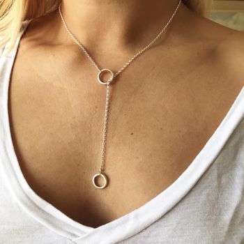Sterling Silver Double Loop Necklace, 6 of 9