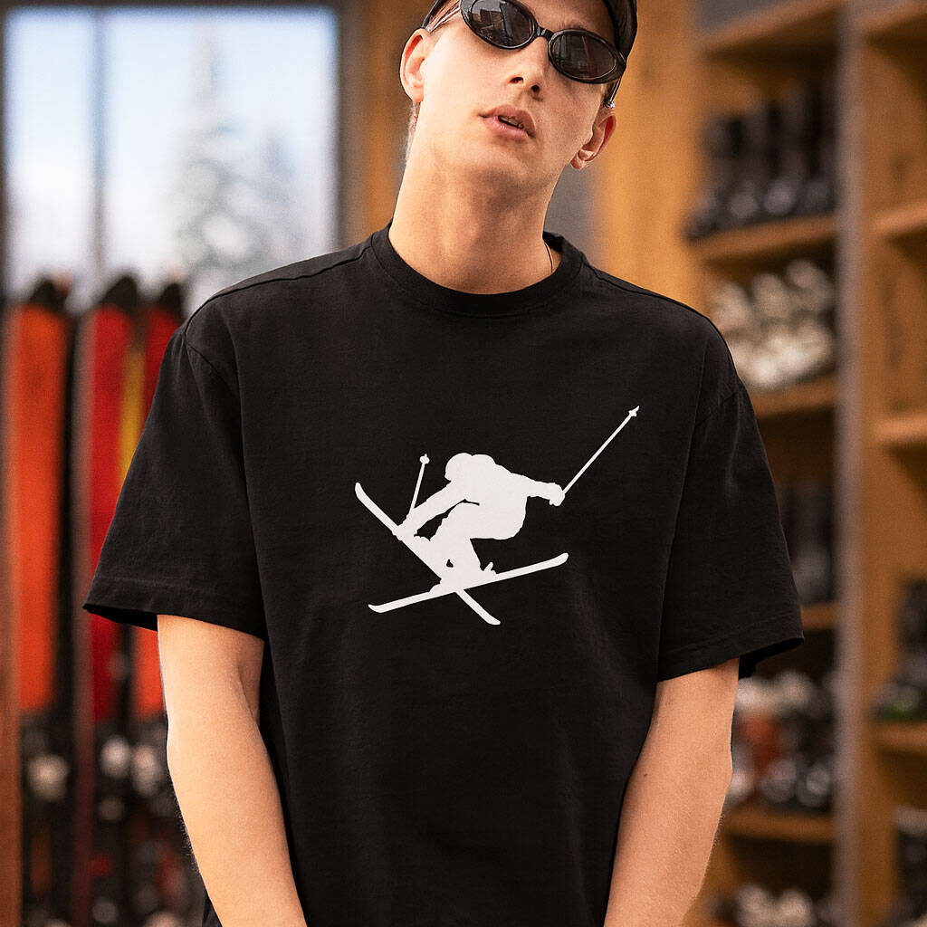 Ski Gift For Him Fun Skier T Shirt, 1 of 1