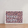 Pink Leopard Print 'Happy Nights' Wall Art, thumbnail 1 of 3