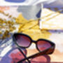 Black Narrow Oval Chunky Sunglasses, thumbnail 4 of 8