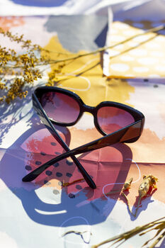 Black Narrow Oval Chunky Sunglasses, 4 of 8