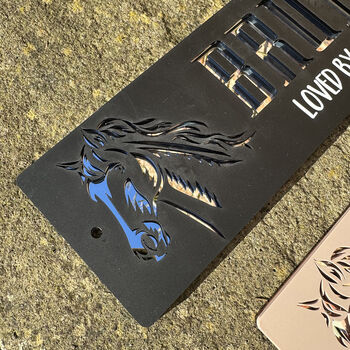 3D Horse Silhouette Stable Name Acrylic Door Sign, 5 of 7