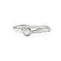 Dainty Sterling Silver Rainbow Moonstone Ring, thumbnail 3 of 6