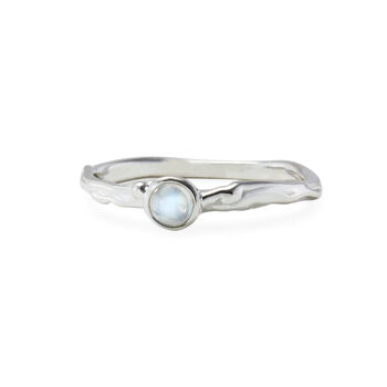 Dainty Sterling Silver Rainbow Moonstone Ring, 3 of 6