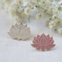 Lotus Flower Pink Or White Unalome Enamel Pin, thumbnail 3 of 12