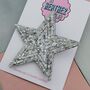 Large Star Silver Glitter Resin Hair Clip, thumbnail 3 of 4