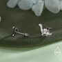 Cute Dinosaur Stud Earrings In Sterling Silver, thumbnail 9 of 12