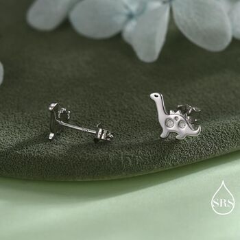 Cute Dinosaur Stud Earrings In Sterling Silver, 9 of 12