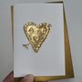 Handmade Personalised Gold Foil Engagement Heart Card, thumbnail 3 of 11