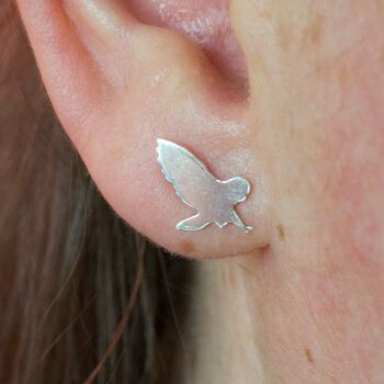 Sterling Silver Owl Earrings, 5 of 6