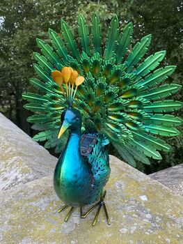 Light Up Metal Garden Peacock, 5 of 9
