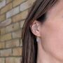 The Square Moonstone Earrings, Gold Plated, thumbnail 4 of 7