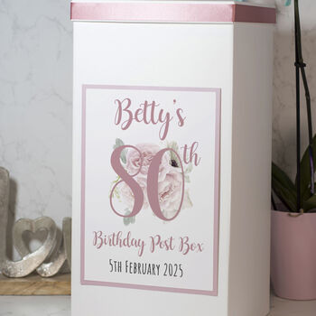 Flowers Birthday Milestone Party Card Post Box, 2 of 6