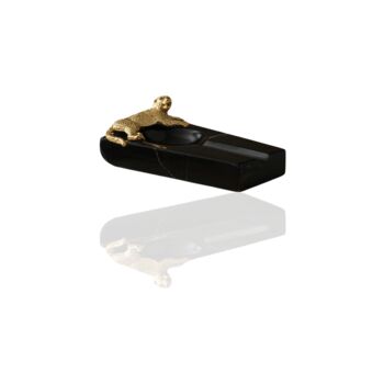 Handmade Black Marble Ashtray With Gold Cheetah Accent, 2 of 2