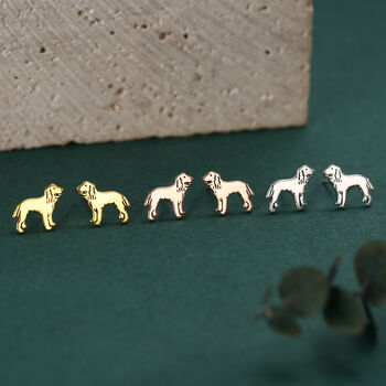Sterling Silver Cocker Spaniel Stud Earrings, 3 of 12
