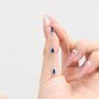 Sapphire Blue Cz Marquise Dangle Drop Stud Earrings, thumbnail 4 of 12