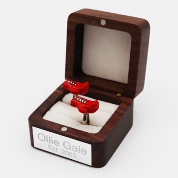 Personalised Red Boxing Glove Cufflinks, 3 of 4